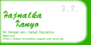 hajnalka kanyo business card