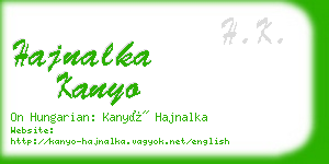 hajnalka kanyo business card